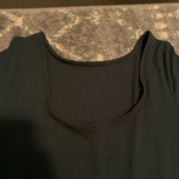 Old Navy short sleeve scoop neck form fitting dress size medium- winter green - Picture 3 of 5